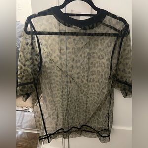 Dries Van Noten sheer leopard print shirt
